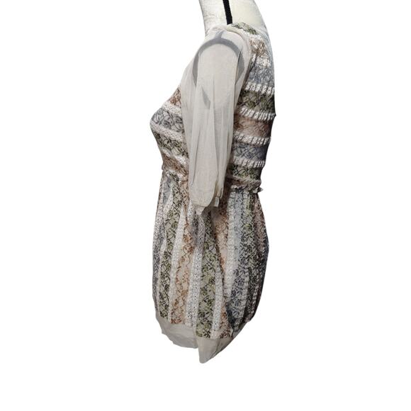 Only Hearts Sz M Y2K Sheer Lace Babydoll Embroidered Top Peasant Cottage Prairie - Picture 4 of 7